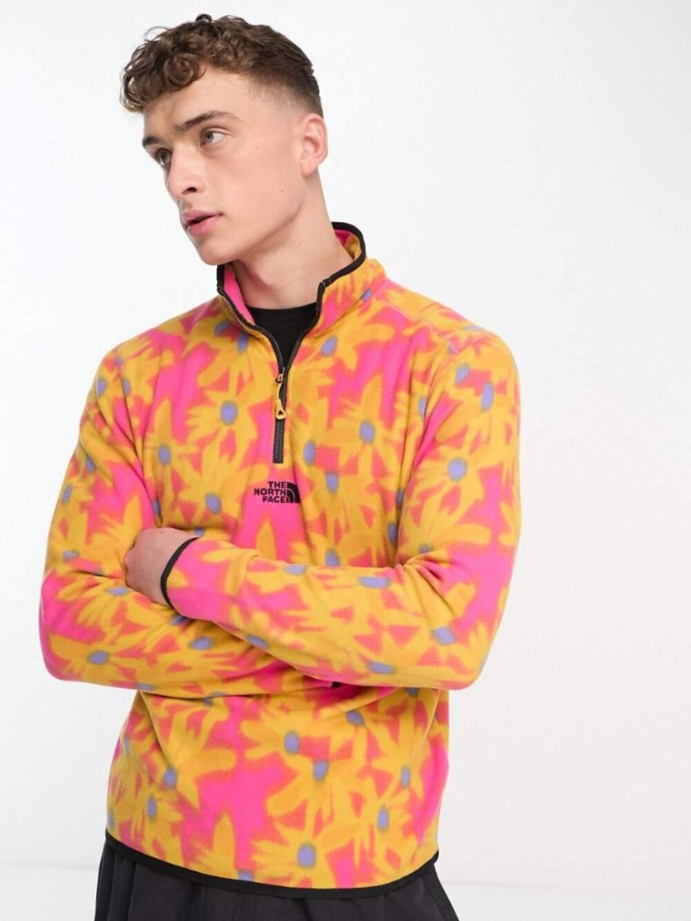 The North Face Glacier Flower 1/4 Zip Fleece Sweater Retro Streetwear - NWT - M